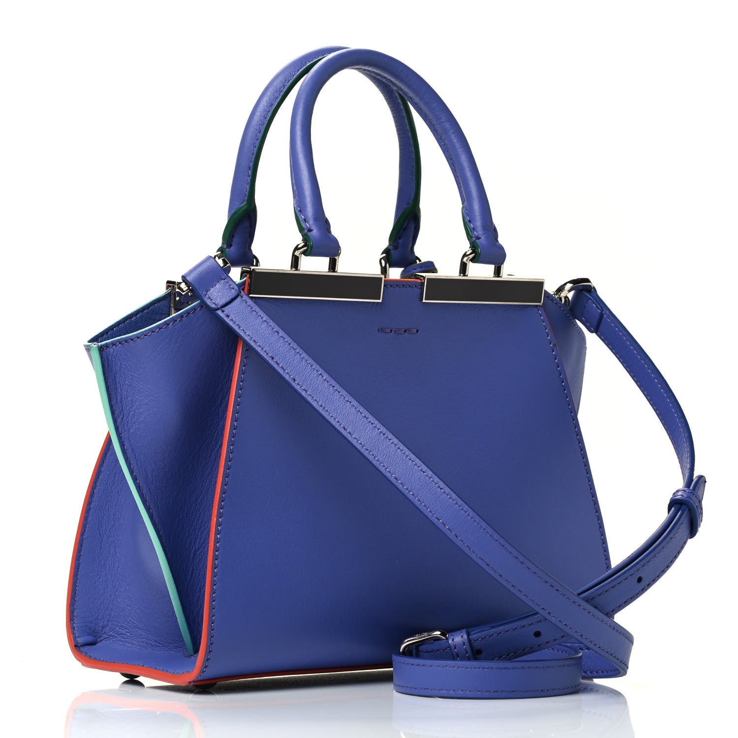 Fendi Vitello Dolce Mini 3jours Tote Viola Cassis 2 of 4