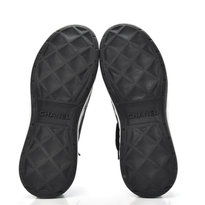 Chanel Velvet Calfskin Mixed Fibers CC Sneakers 39.5 Black 5 of 9