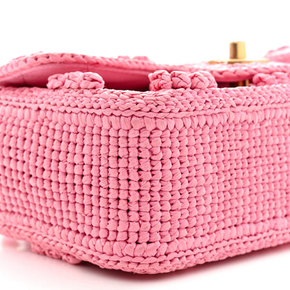 Chanel Raffia Small Dolce Raffia Flap Bag Pink 9 of 11