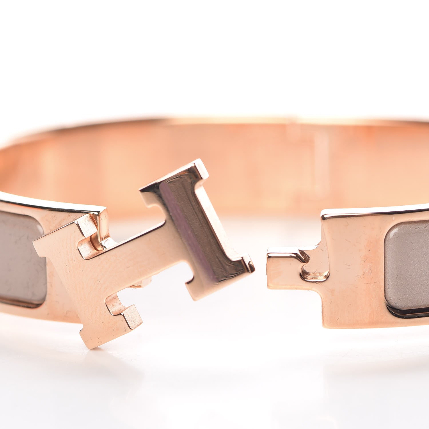 Hermes Enamel Clic Clac H Narrow Bracelet PM Marron Glace 5 of 6
