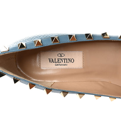 Valentino Garavani Pebbled Calfskin Rockstud 85mm Pumps 36 Grey Sky 7 of 7