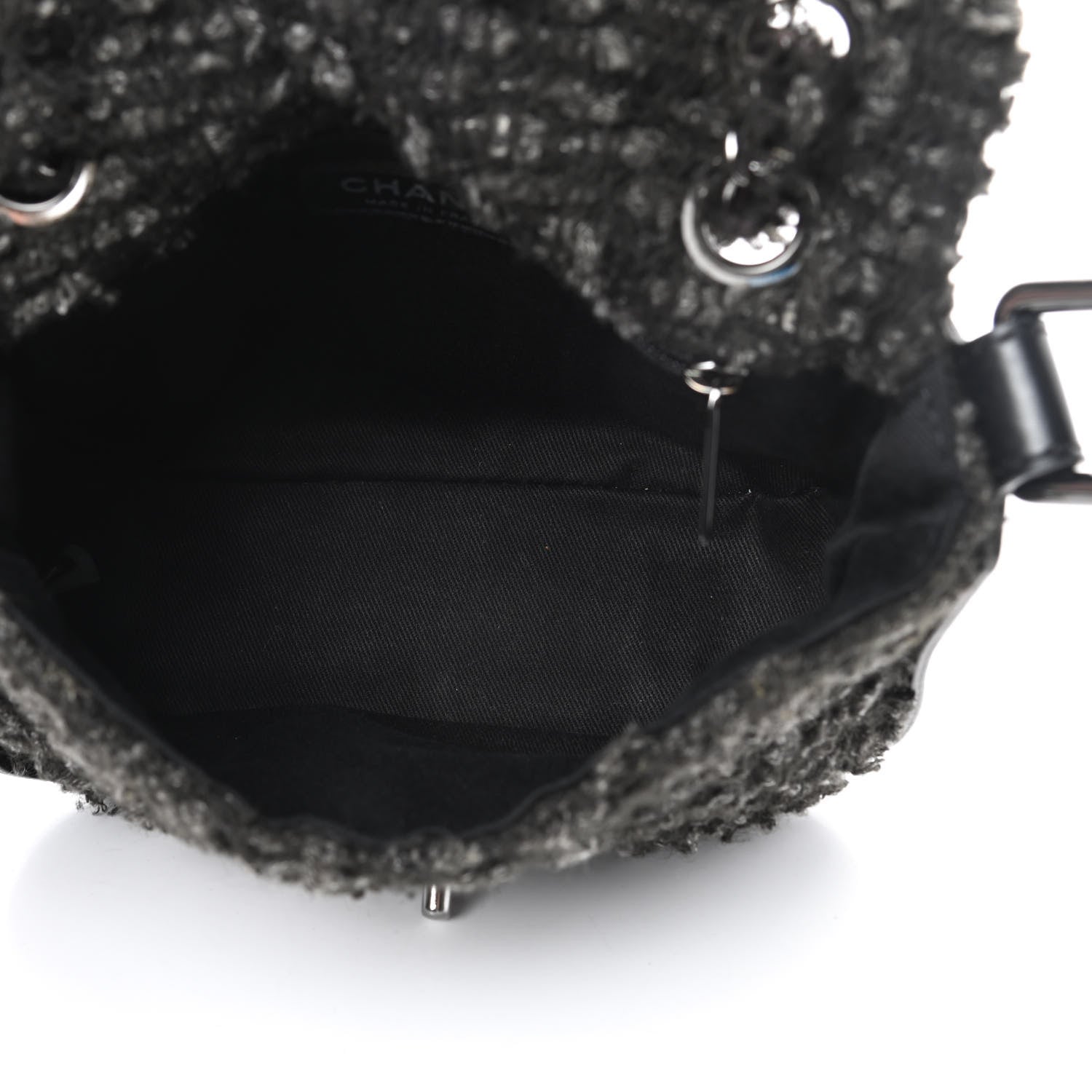 Chanel Tweed Messenger Flap Black Grey 5 of 12