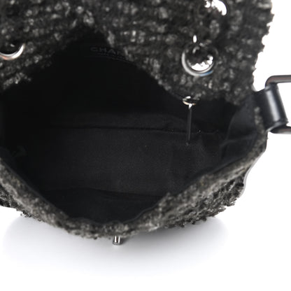 Chanel Tweed Messenger Flap Black Grey 5 of 12