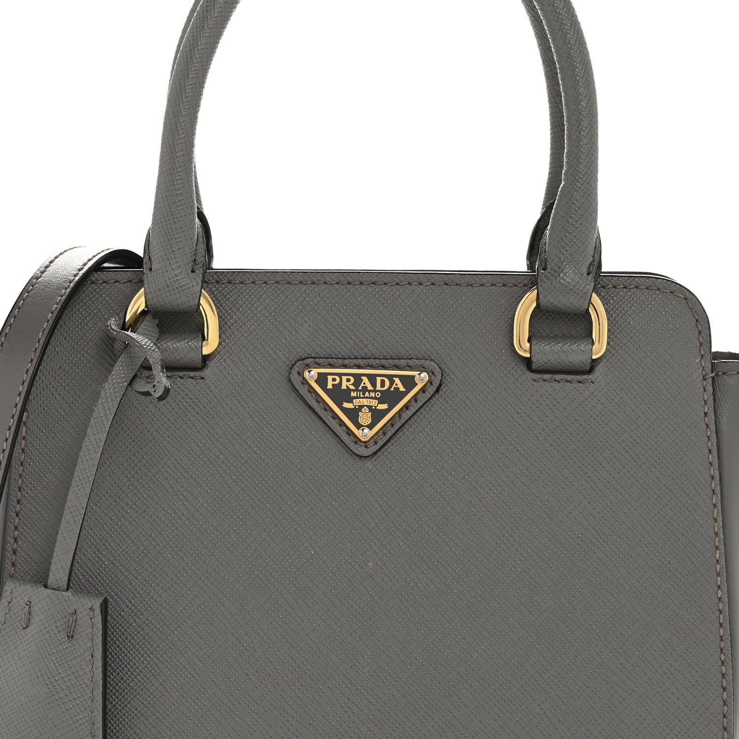 Prada Saffiano Soft Calfskin Mini Zippered Tote Marmo 9 of 16
