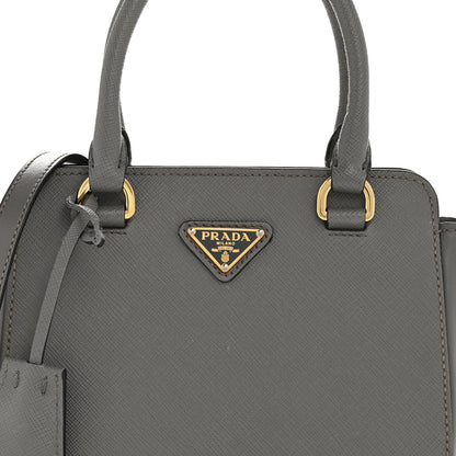 Prada Saffiano Soft Calfskin Mini Zippered Tote Marmo 9 of 16