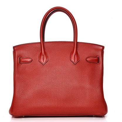 Hermes Taurillon Clemence Birkin 30 Rouge Casaque 4 of 33