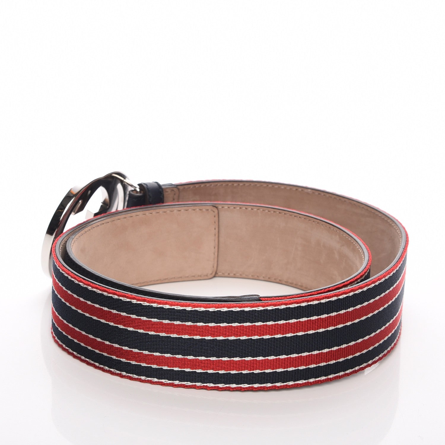 Gucci Canvas Web Interlocking G Belt 90 36 Blue Red 3 of 6
