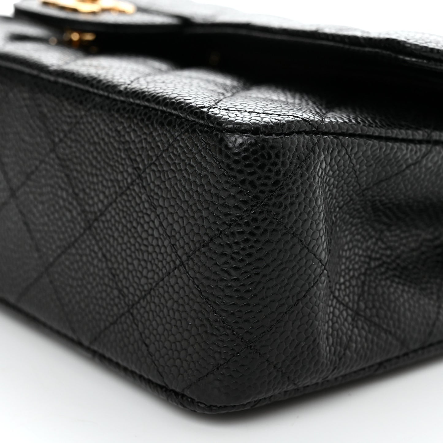 Caviar Quilted Medium Double Flap Black
