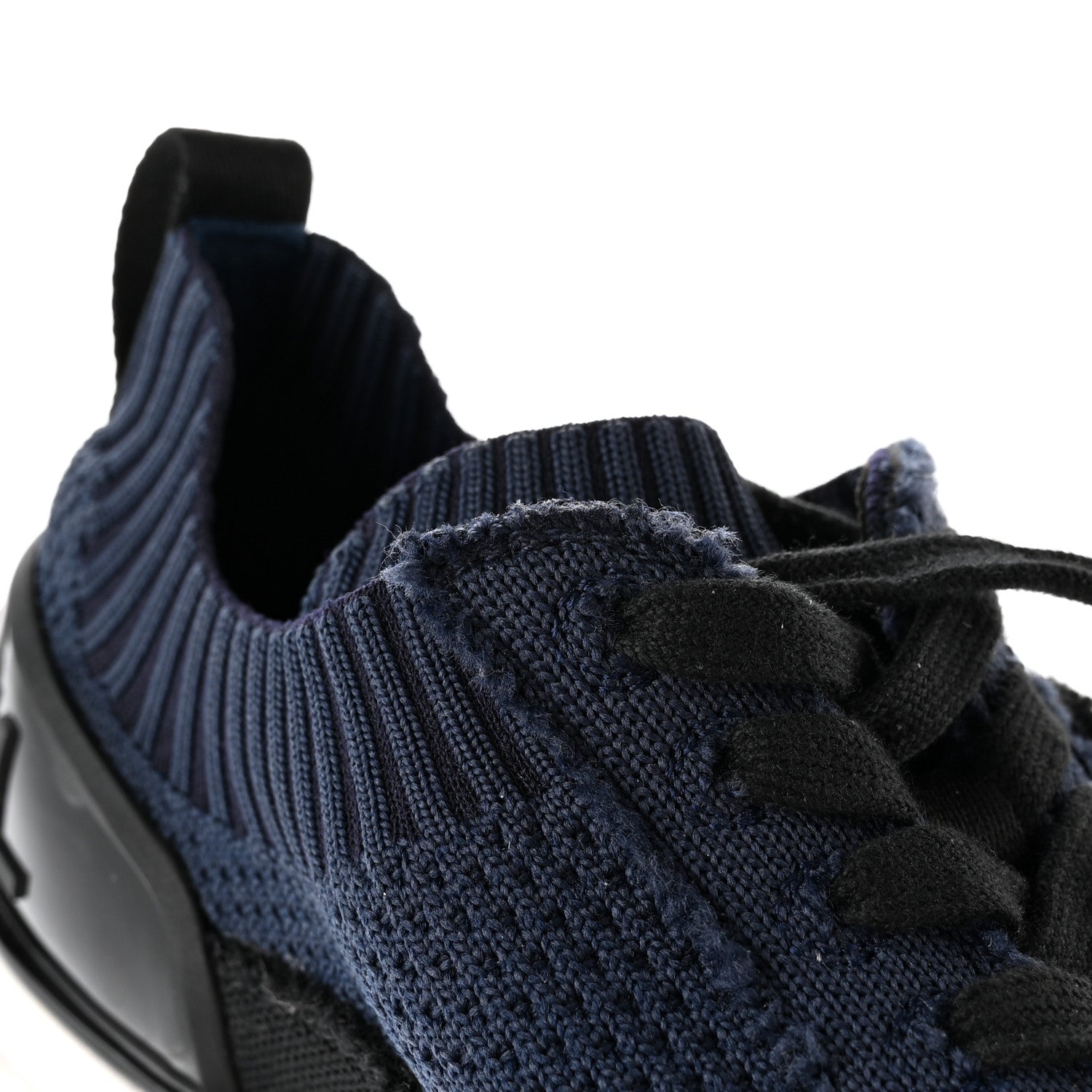 Chanel Fabric Logo Sneakers 37 Navy Black 9 of 11