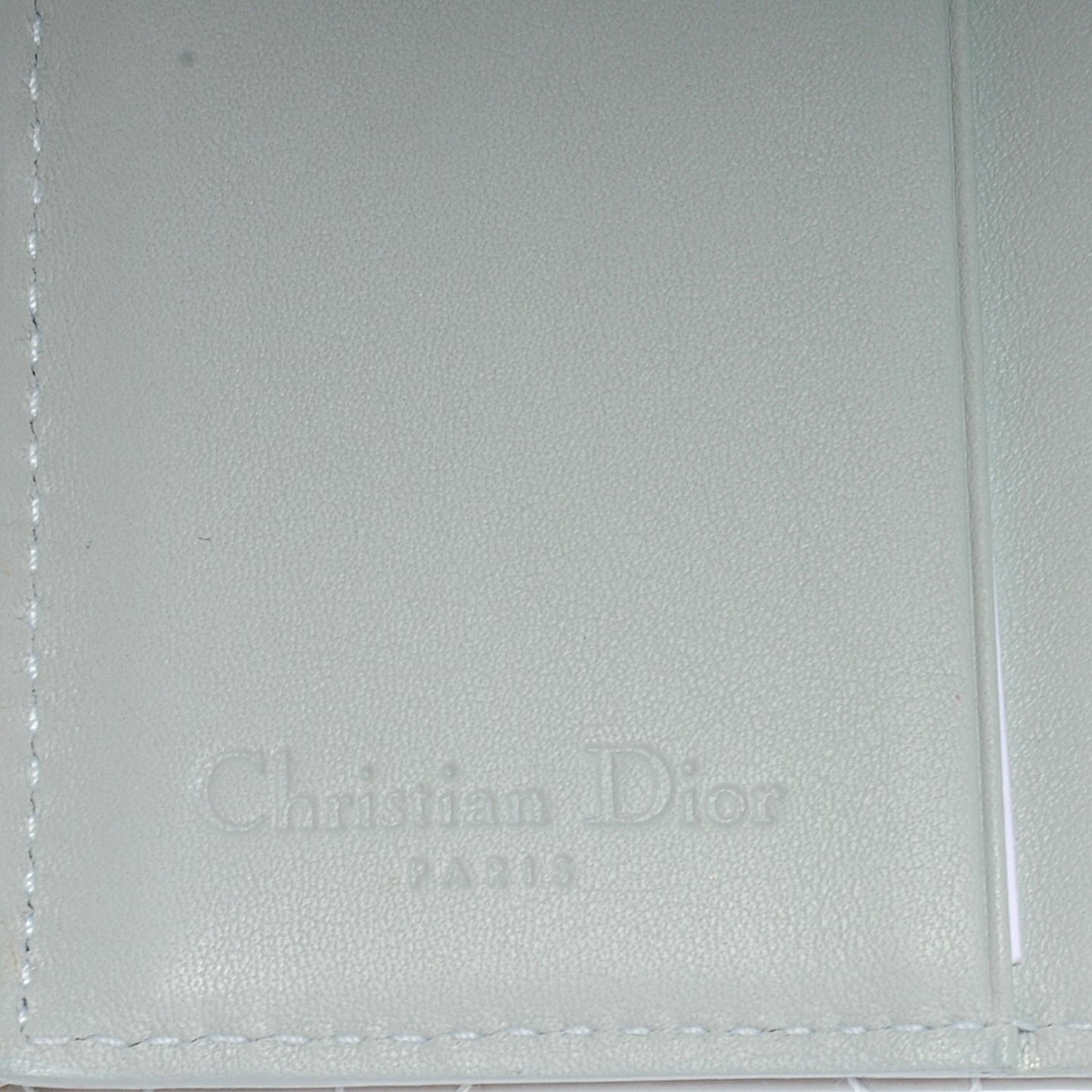 Patent Lady Dior Compact Cannage Wallet Blue