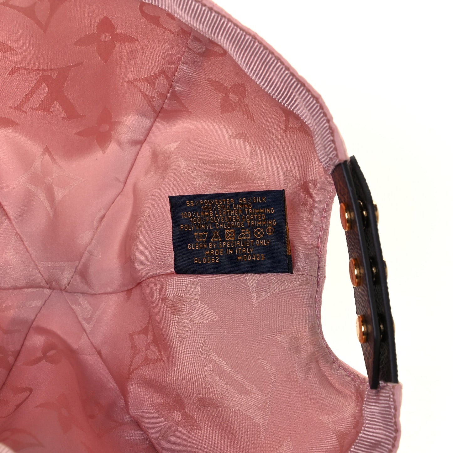 Polyester Silk Monogram LV Get Ready Cap L Pink