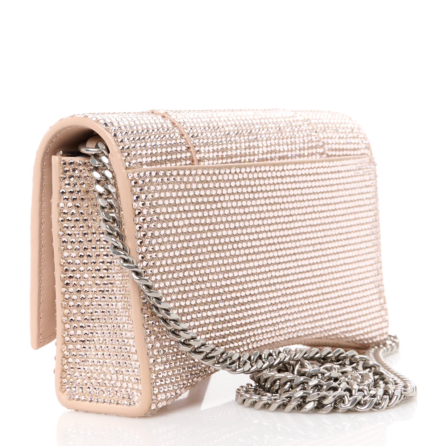 Strass Suede Crystal Hourglass Chain Bag Rose Gold