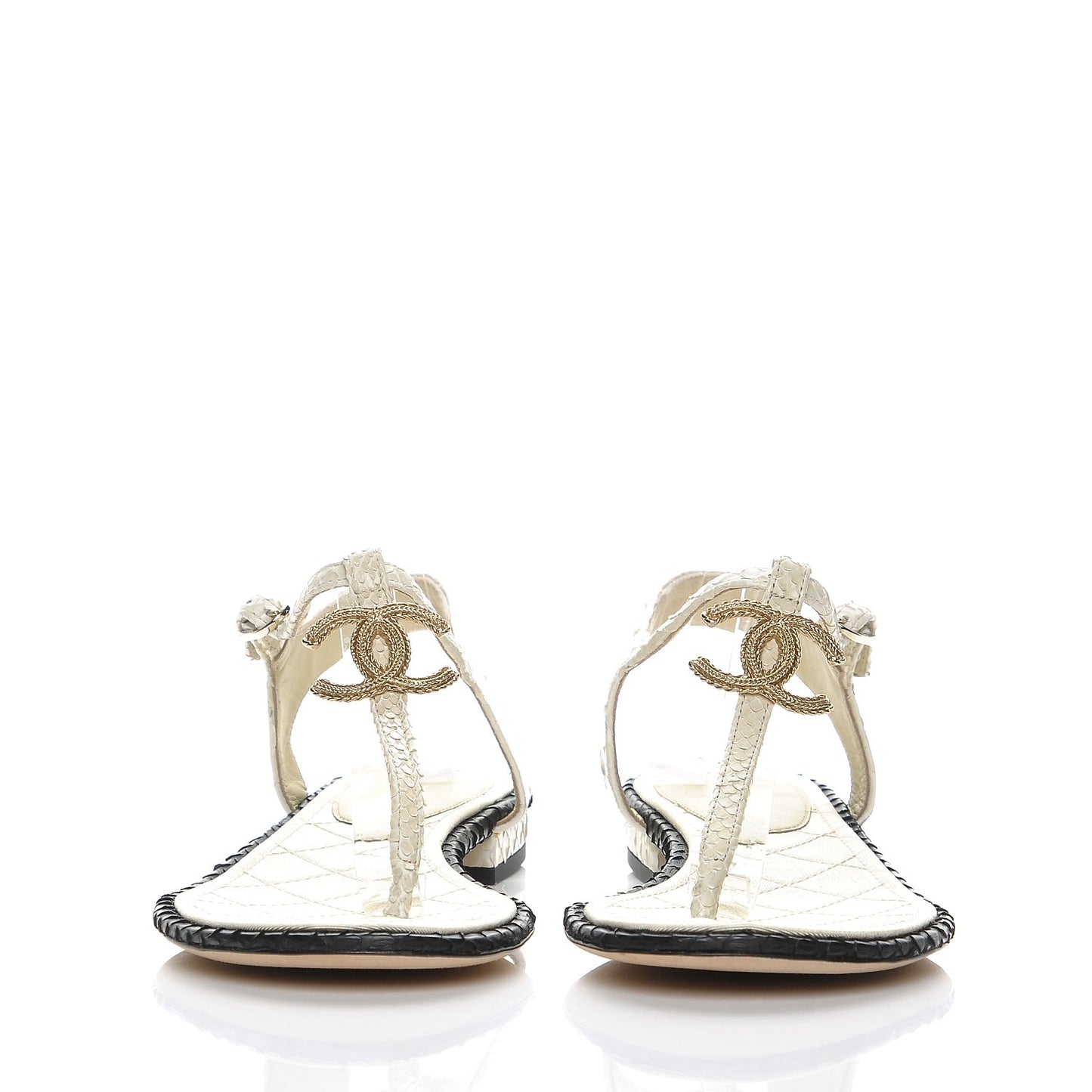 Python CC Thong Sandals 38 Beige Clair