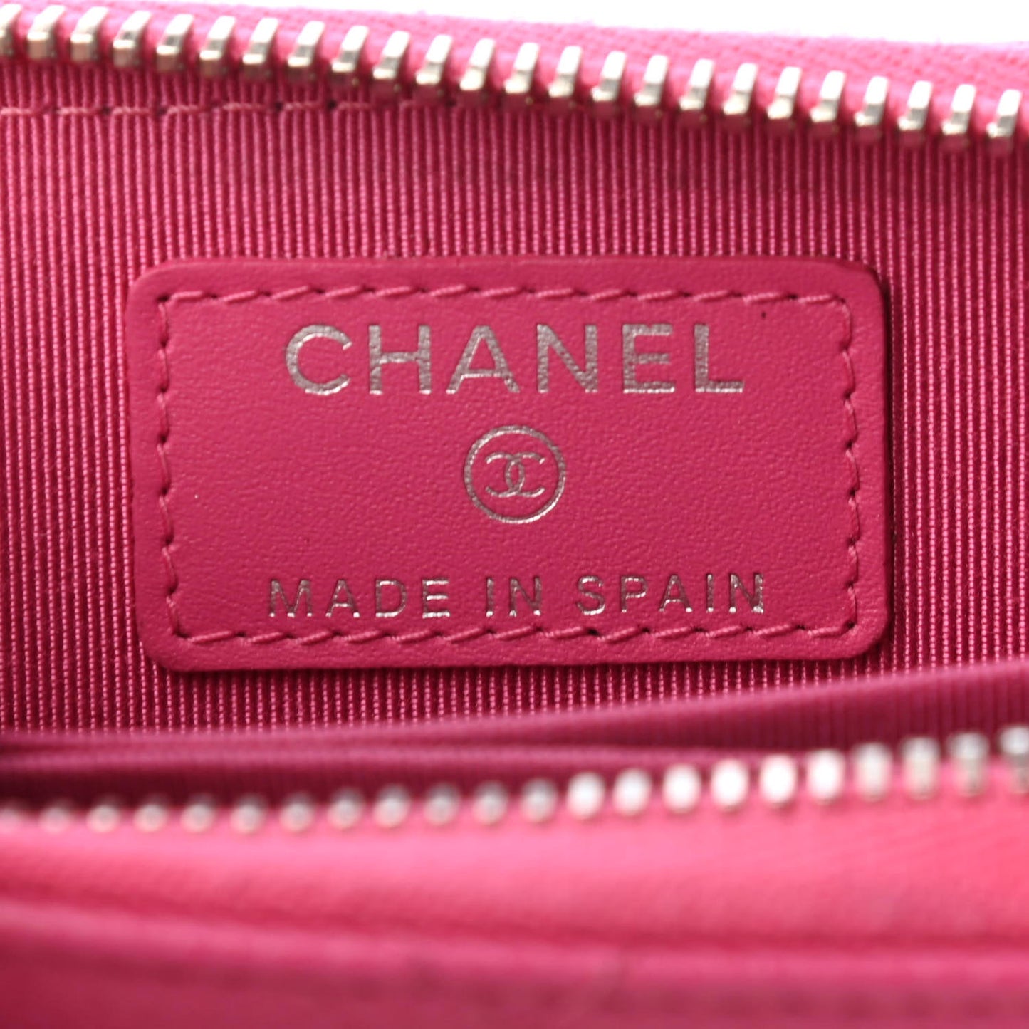Caviar Quilted Zip Coin Purse Pink