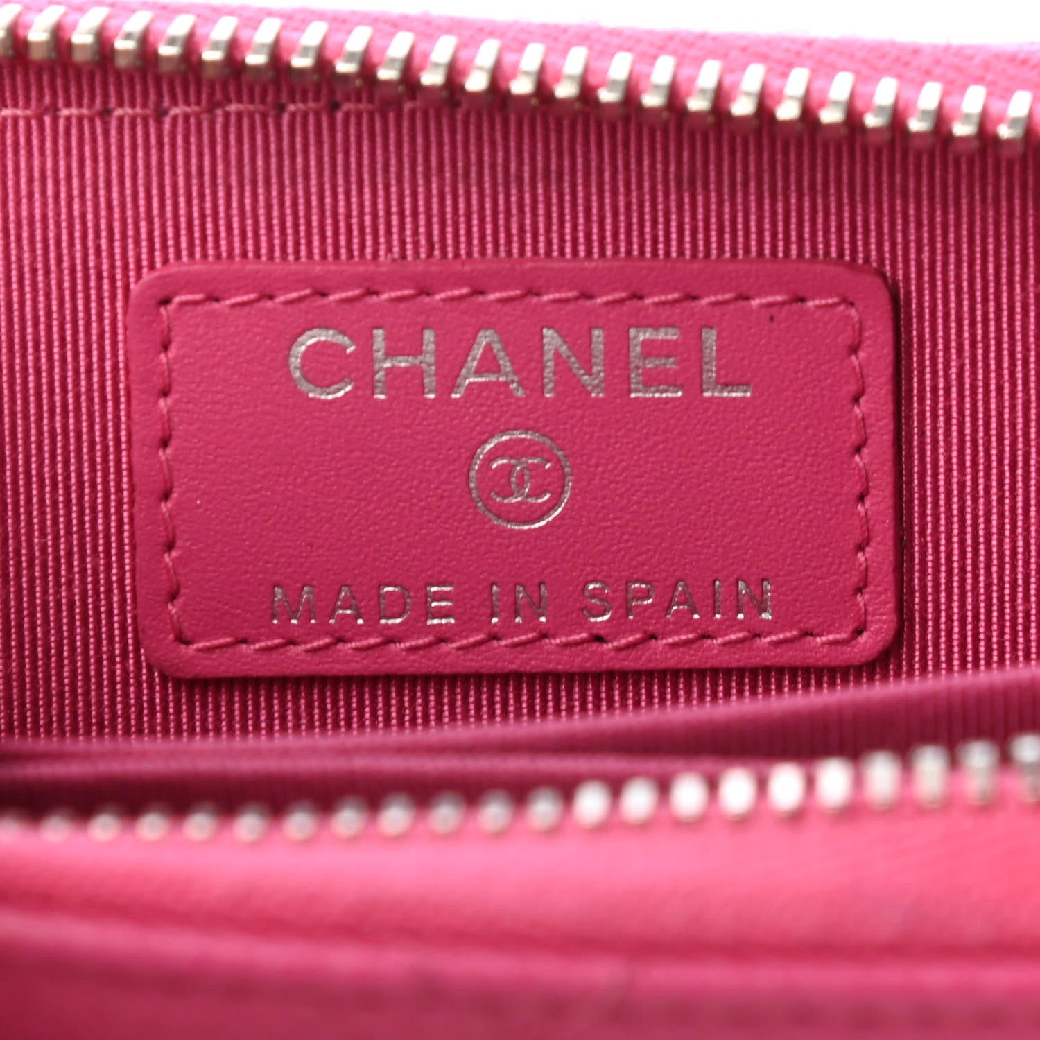 Chanel Caviar Quilted Zip Coin Purse Pink 7 of 10