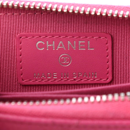 Chanel Caviar Quilted Zip Coin Purse Pink 7 of 10