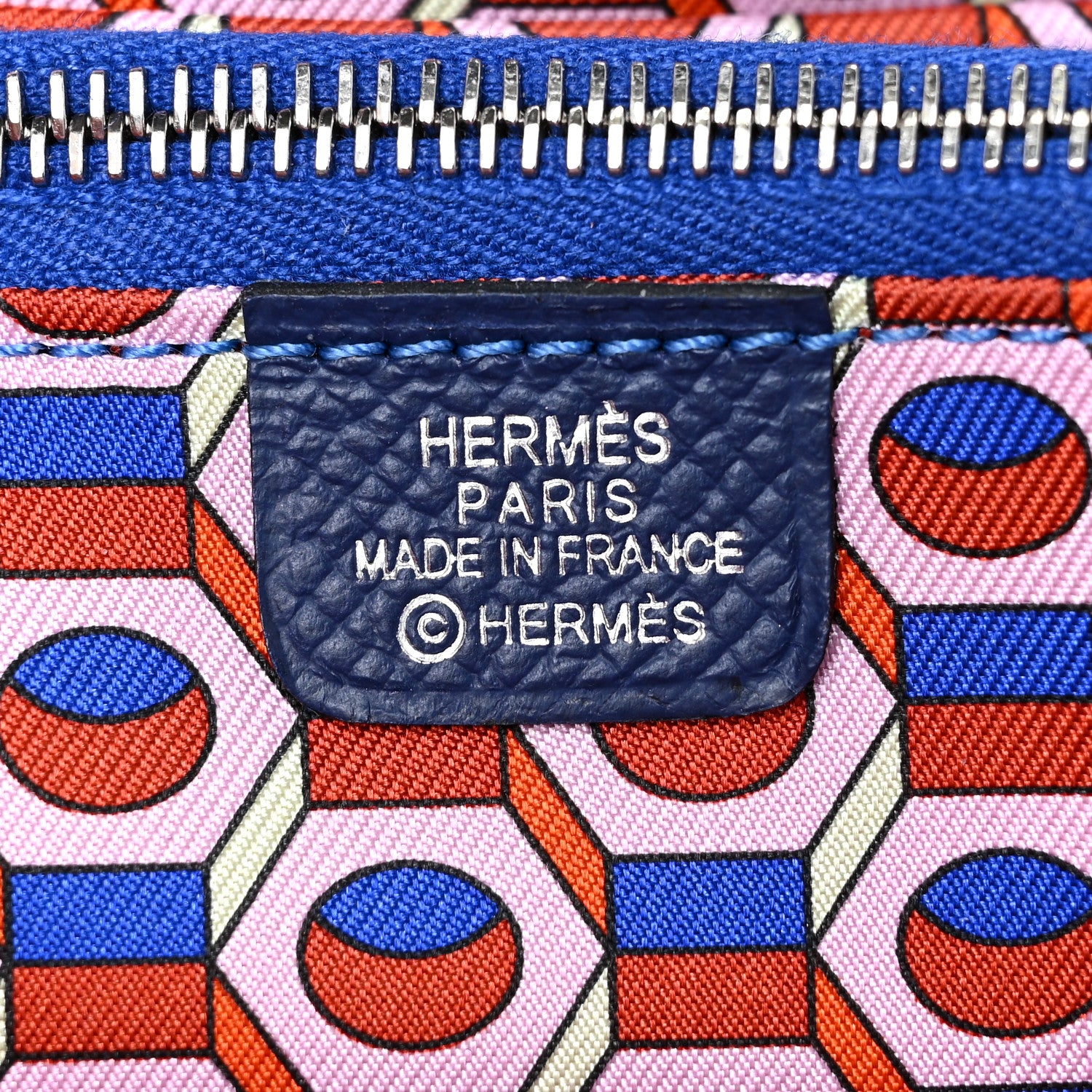 Hermes Epsom Silk'in Compact Wallet Bleu Saphir Bleu Billard Orange Poppy 8 of 12