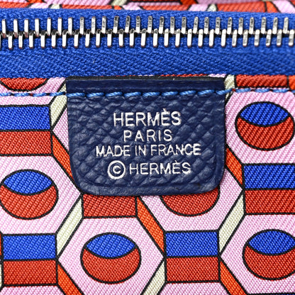 Hermes Epsom Silk'in Compact Wallet Bleu Saphir Bleu Billard Orange Poppy 8 of 12