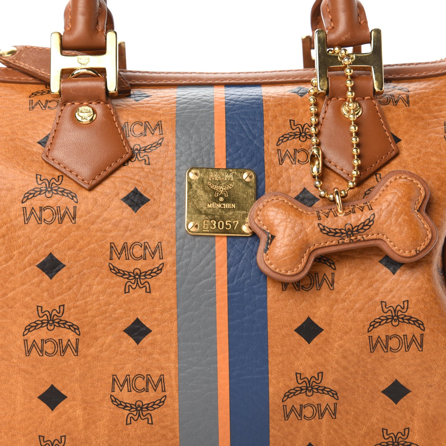 Visetos Dog Bone Boston Bag Cognac