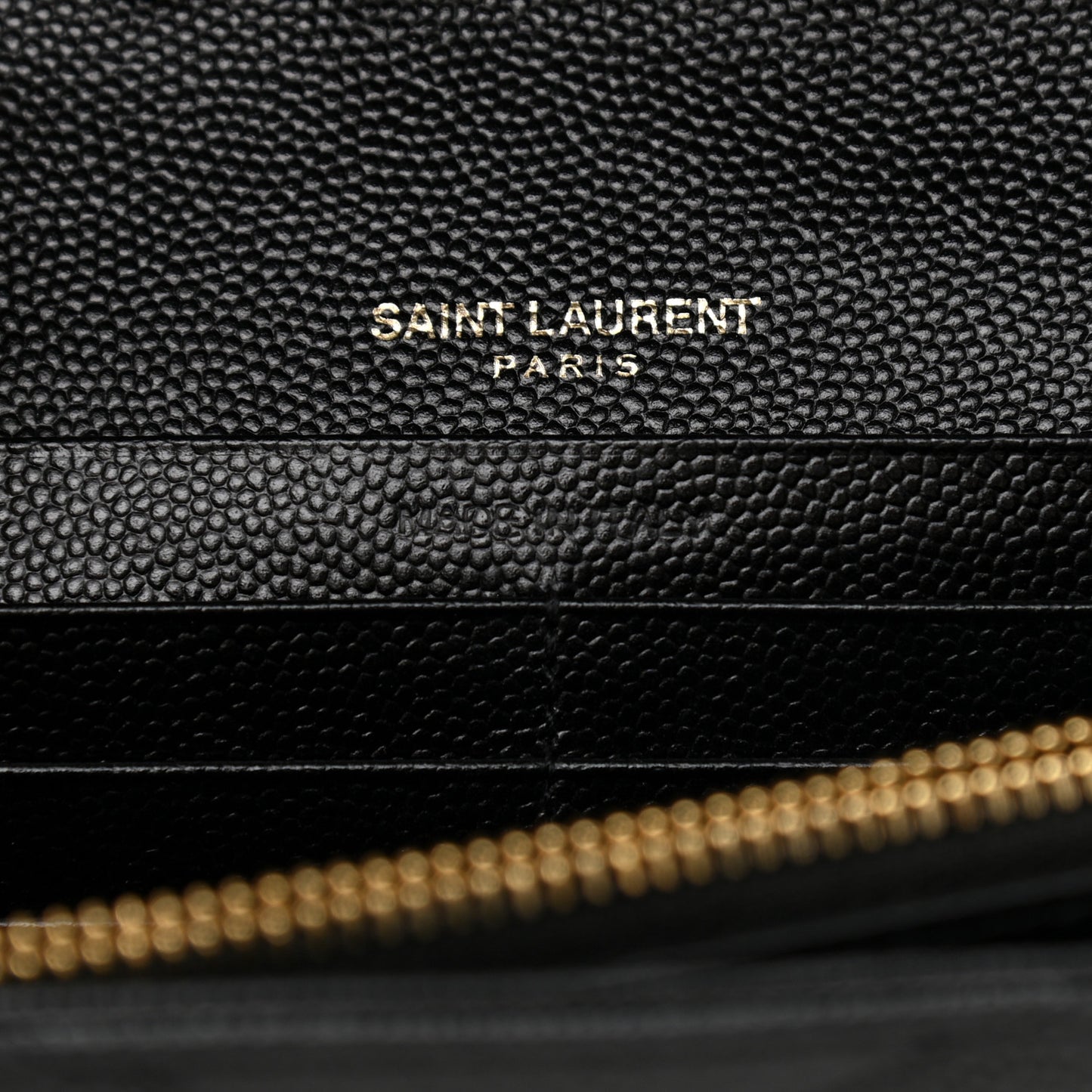Grain De Poudre Matelasse Chevron Monogram Chain Wallet Black