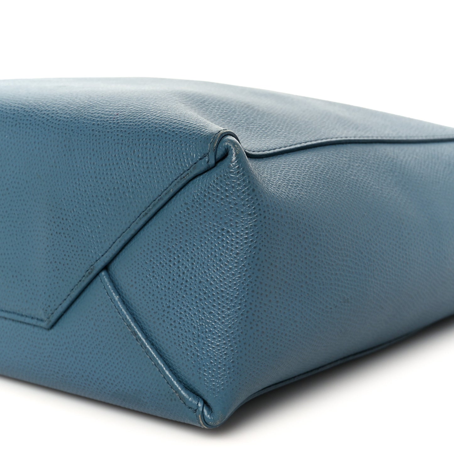 Grained Calfskin Small Vertical Cabas Slate Blue