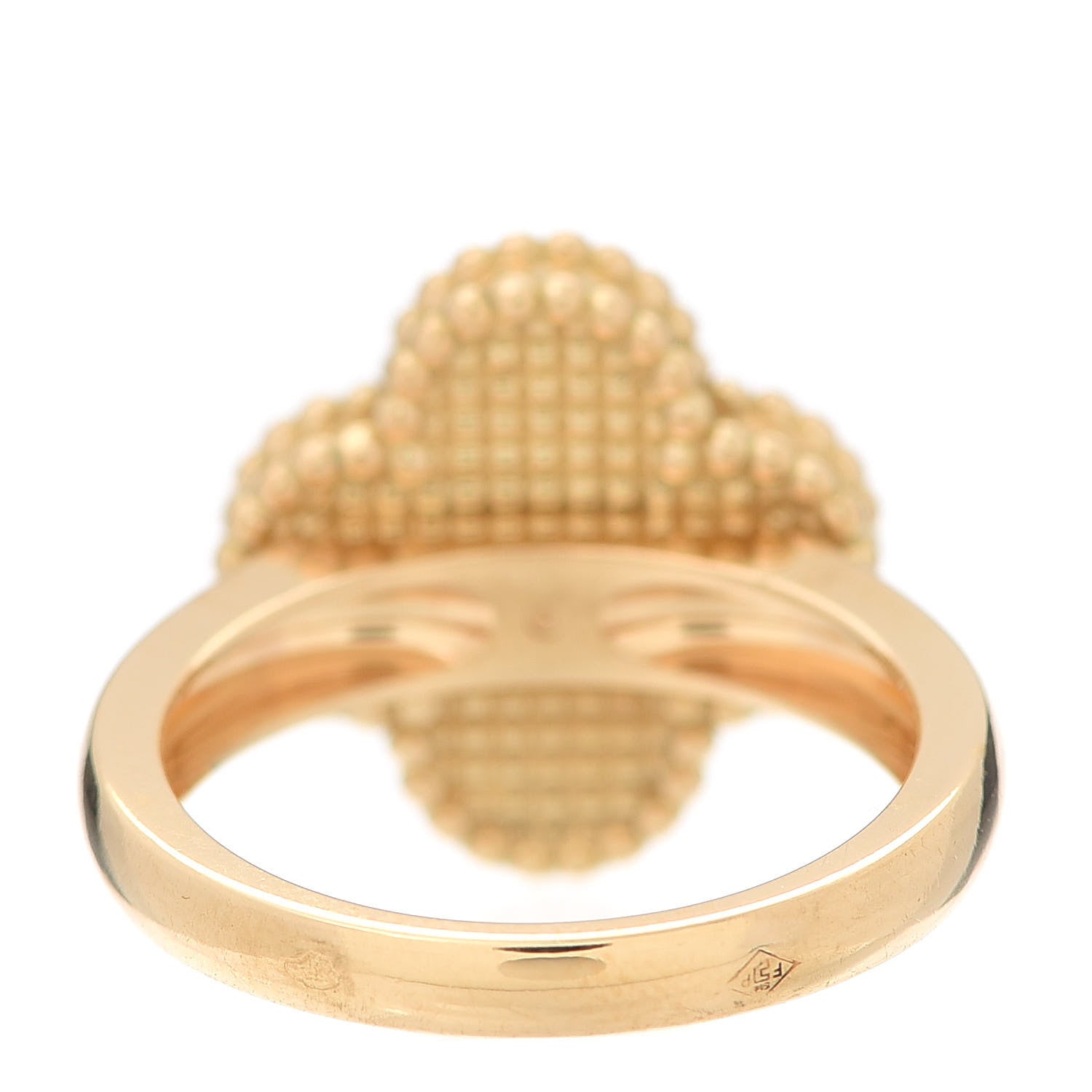 Van Cleef & Arpels 18K Yellow Gold Diamond Mother of Pearl Vintage Alhambra Ring 51 5.75 4 of 6