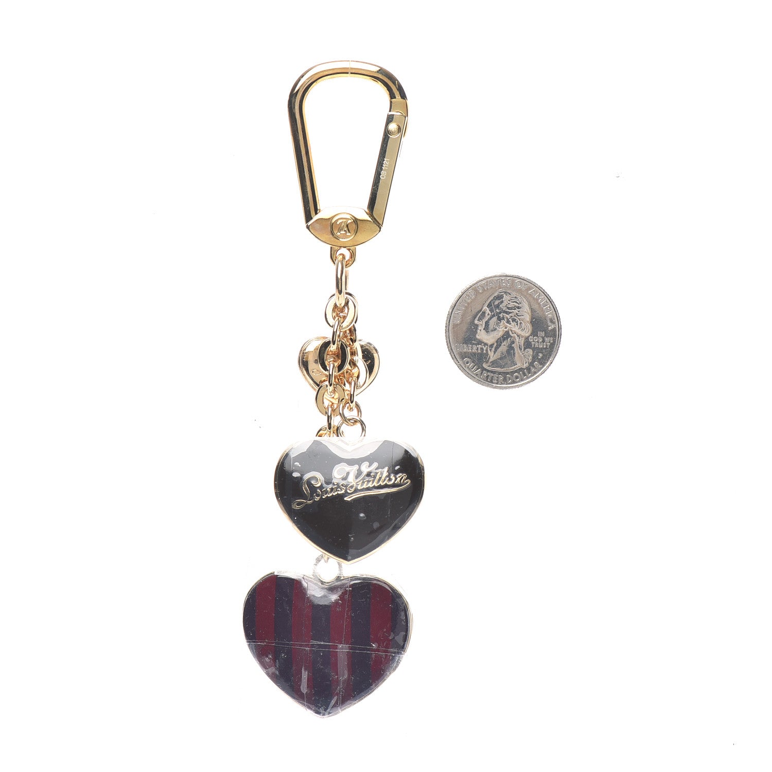 Louis Vuitton Rayures Coeur Bag Charm Key Holder Amarante 2 of 3