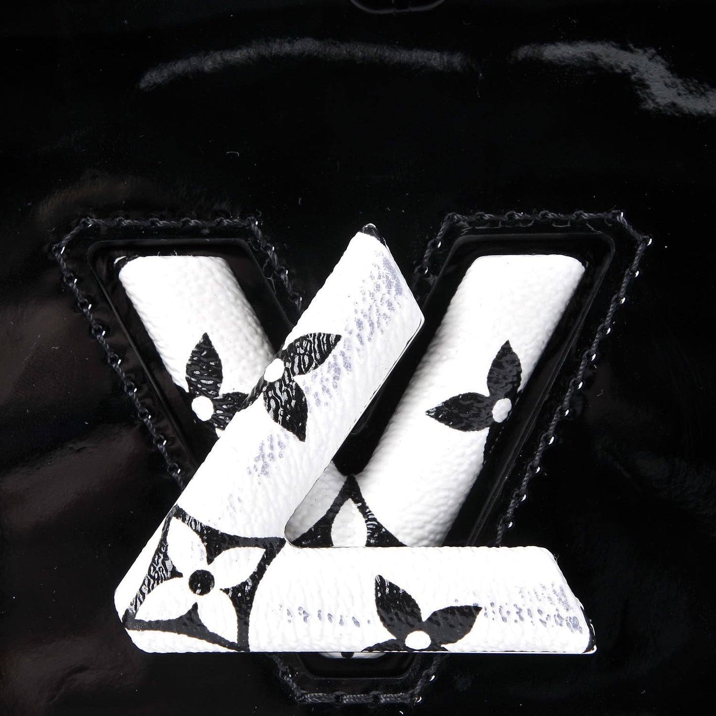 Patent Monogram Twist Shoulder Bag PM Black