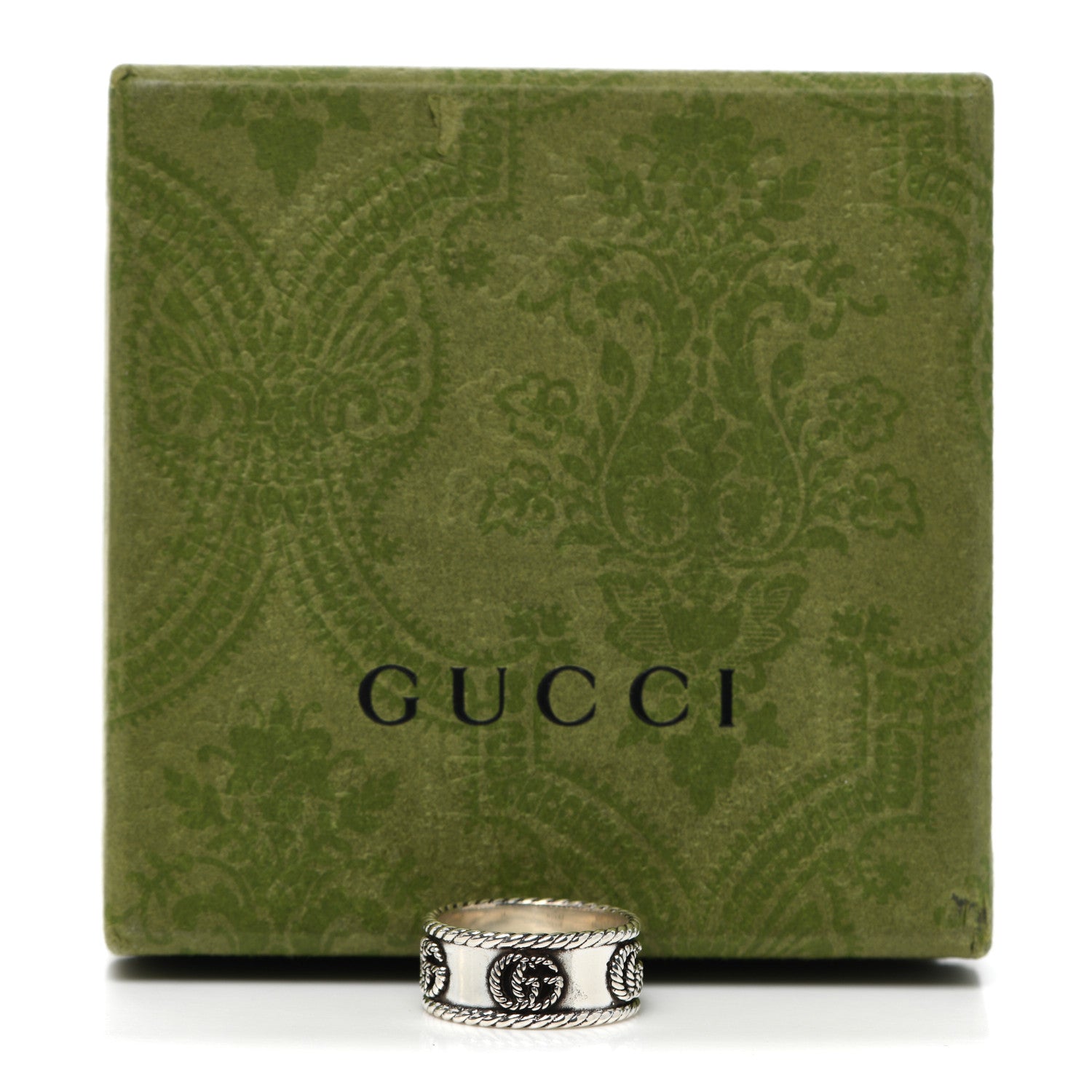 Gucci Sterling Silver Torchon GG Band Ring 54 6.75 7 of 7