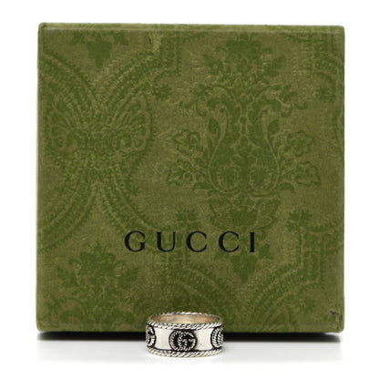 Gucci Sterling Silver Torchon GG Band Ring 54 6.75 7 of 7