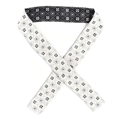 Chanel Silk CC Polka Dot Slim Bandeau Scarf Black Ecru 2 of 4