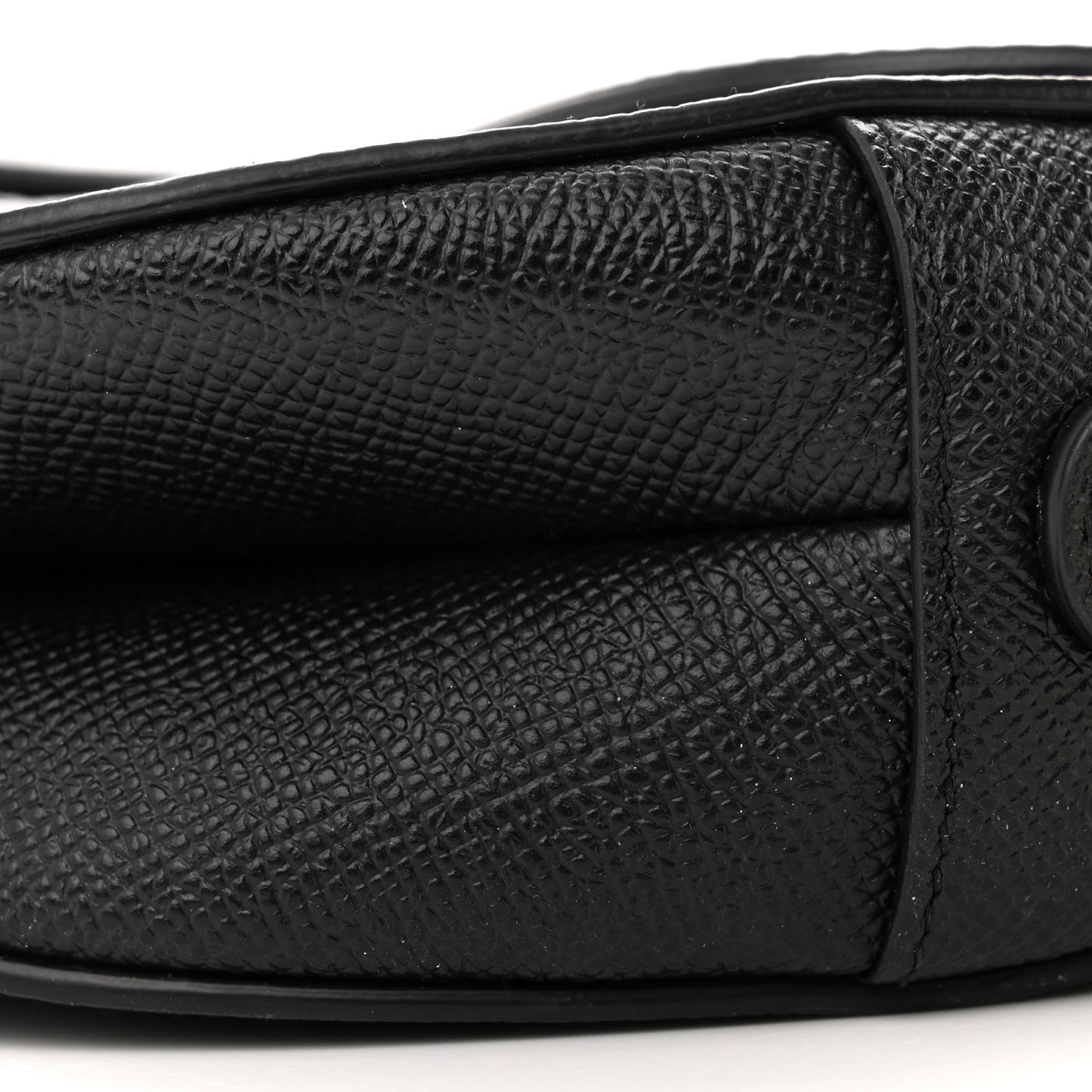 Grained Calfskin Saddle Bag Black