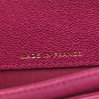 Chanel Caviar Quilted Boy Flap Card Holder Fuchsia 7 of 8