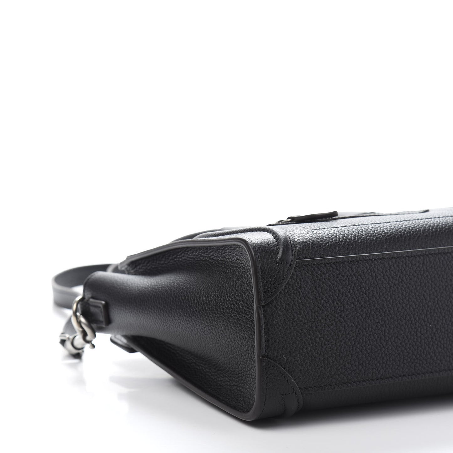 Drummed Calfskin Nano Luggage Black