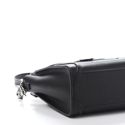 Celine Drummed Calfskin Nano Luggage Black 8 of 11