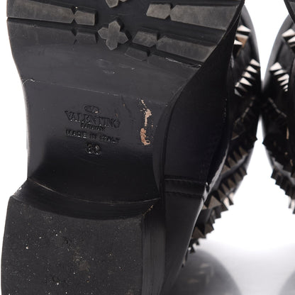 Valentino Garavani Calfskin Rockstud 30mm Biker Boots 38 Black 18 of 22