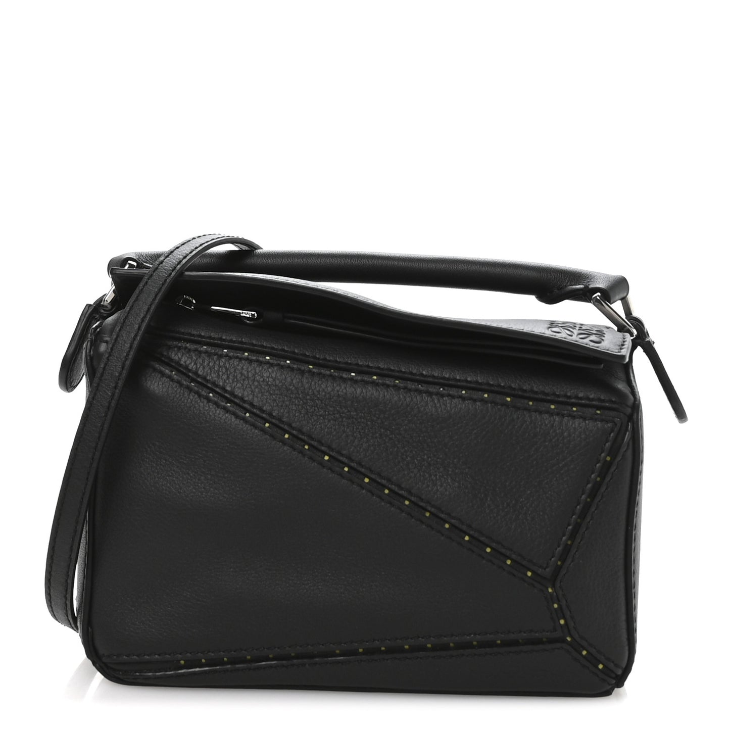 Calfskin LED Mini Puzzle Bag Black