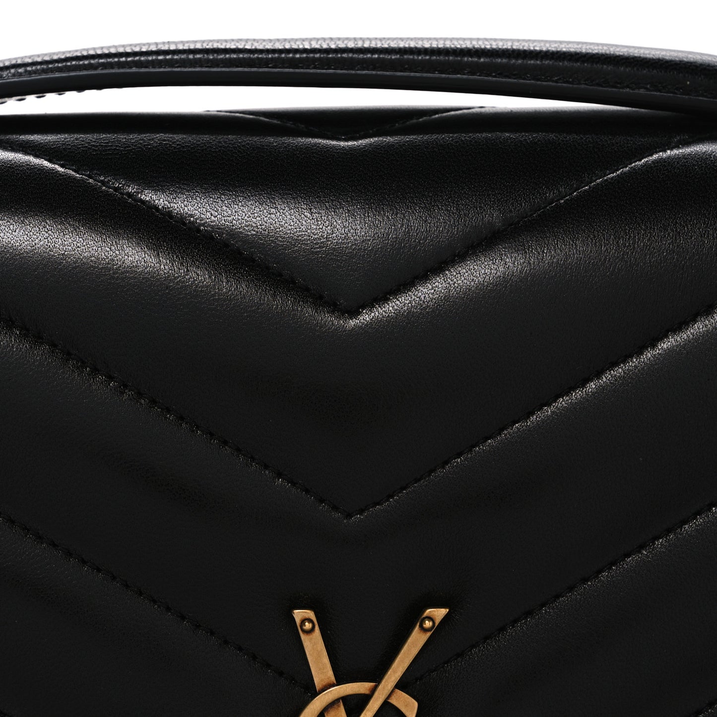Lambskin Chevron Quilted Large LouLou Black