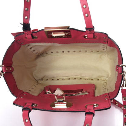 Valentino Garavani Vitello Mini Rockstud Tote Deep Rose 5 of 8