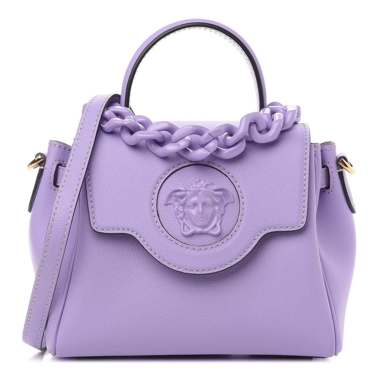 Calfskin Medusa Small Top Handle Handbag Lilac