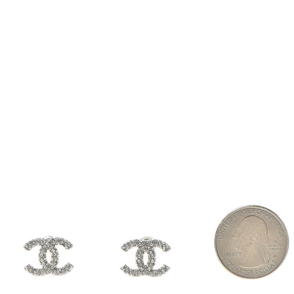 Chanel Crystal CC Earrings Silver 2 of 5