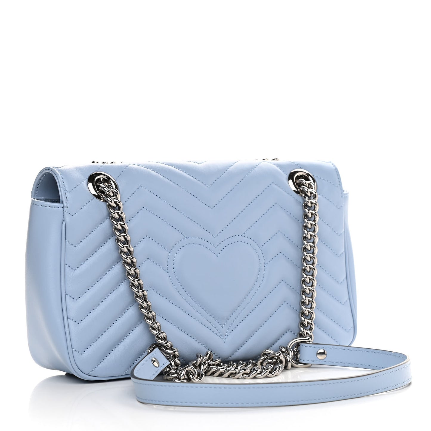 Calfskin Matelasse Small GG Marmont Shoulder Bag Porcelain Light Blue