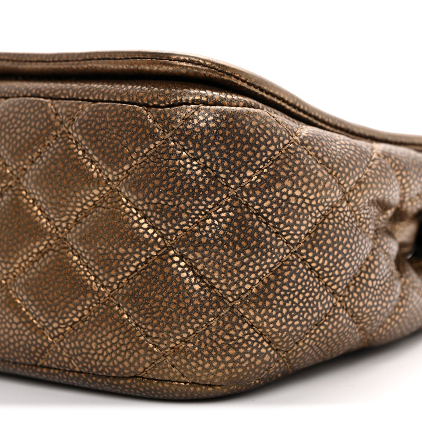 Metallic Caviar Medium Timeless CC Flap Bronze