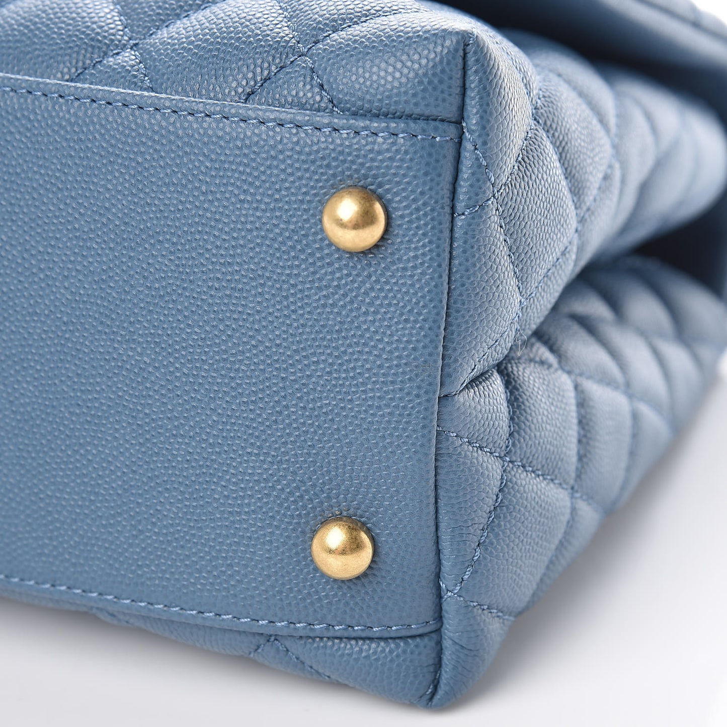 Caviar Quilted Small Coco Handle Flap Blue