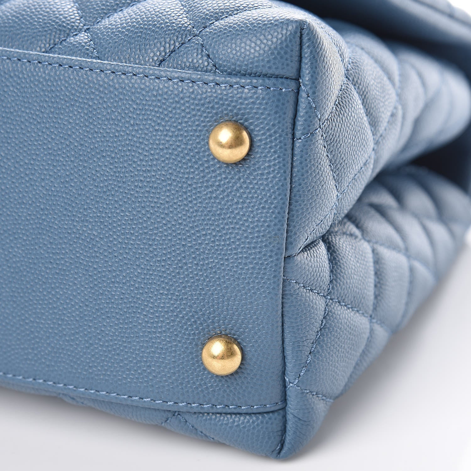Chanel Caviar Quilted Small Coco Handle Flap Blue 9 of 9