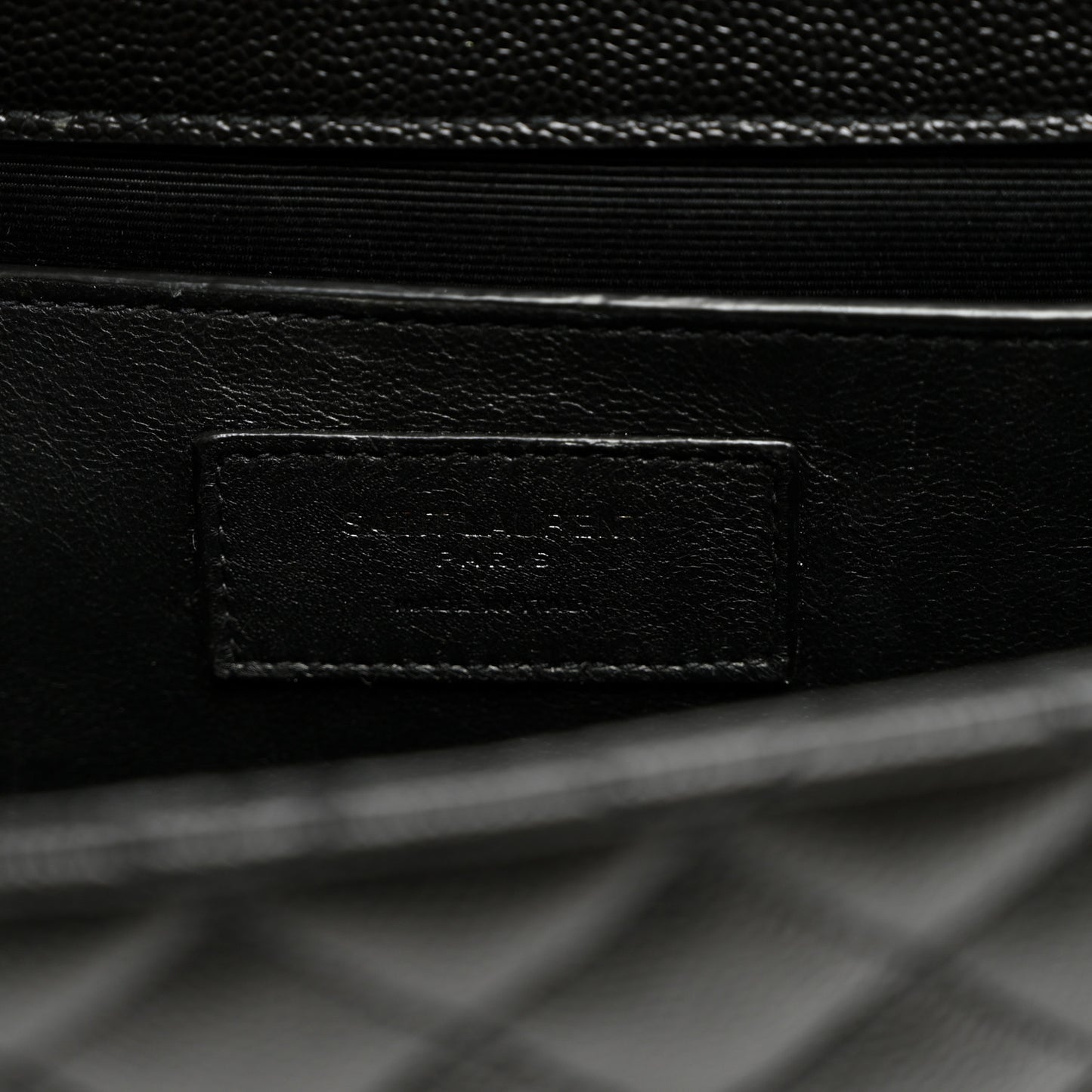 Grain De Poudre Textured Mixed Matelasse Triquilt Medium Monogram Monochrome Satchel Black