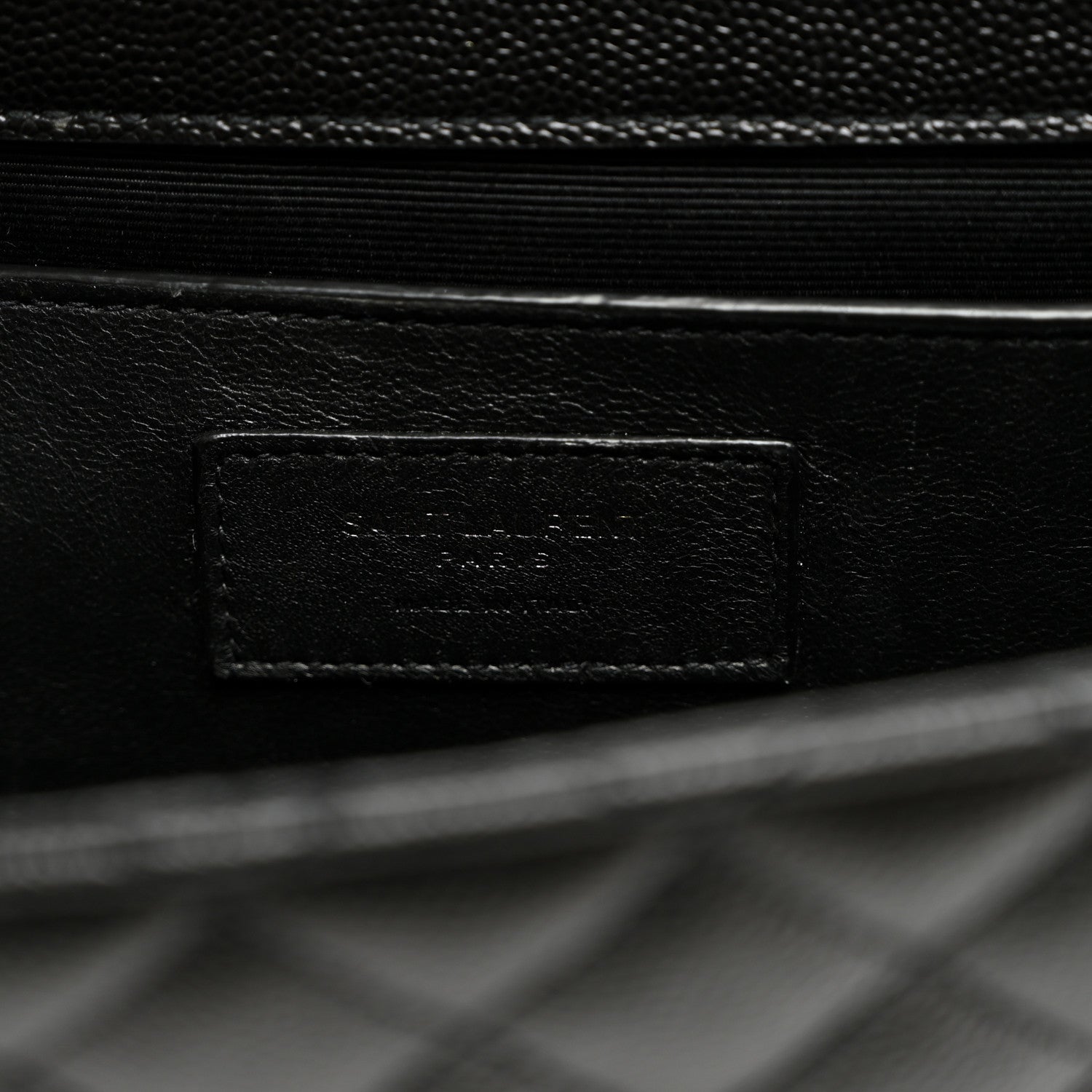 Saint Laurent Grain De Poudre Textured Mixed Matelasse Triquilt Medium Monogram Monochrome Satchel Black 6 of 9