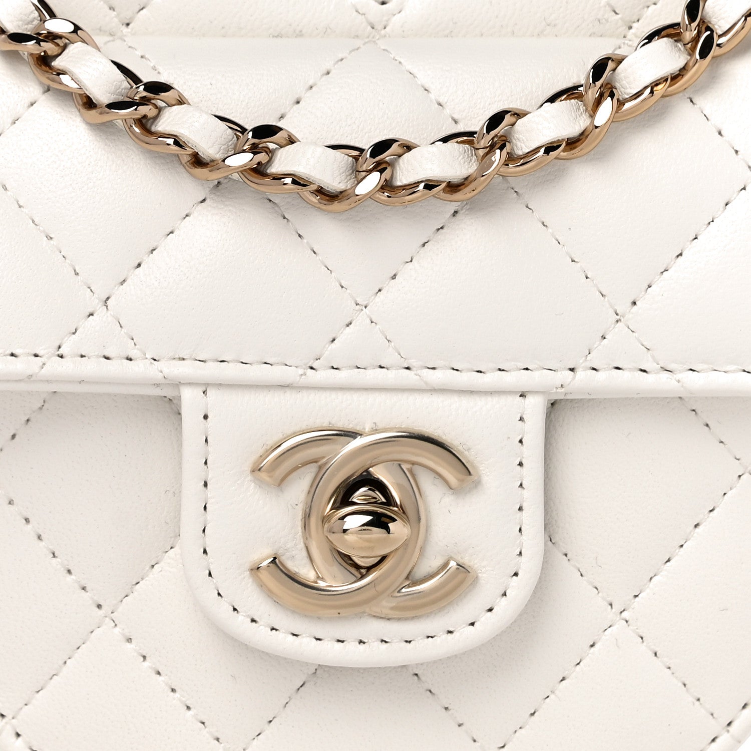 Chanel Lambskin Quilted CC In Love Heart Clutch With Chain White 8 of 10