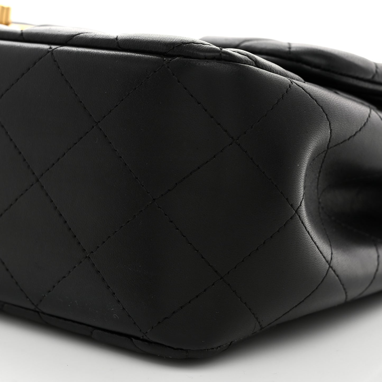 Lambskin Quilted Jumbo Double Flap Black