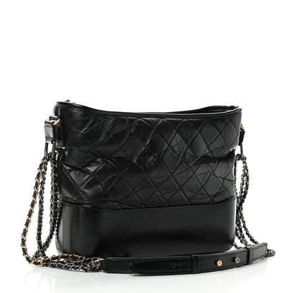 Chanel Aged Calfskin Quilted Medium Gabrielle Hobo Black 3 of 10
